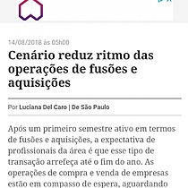 Cenrio reduz ritmo das operaes de fuses e aquisies